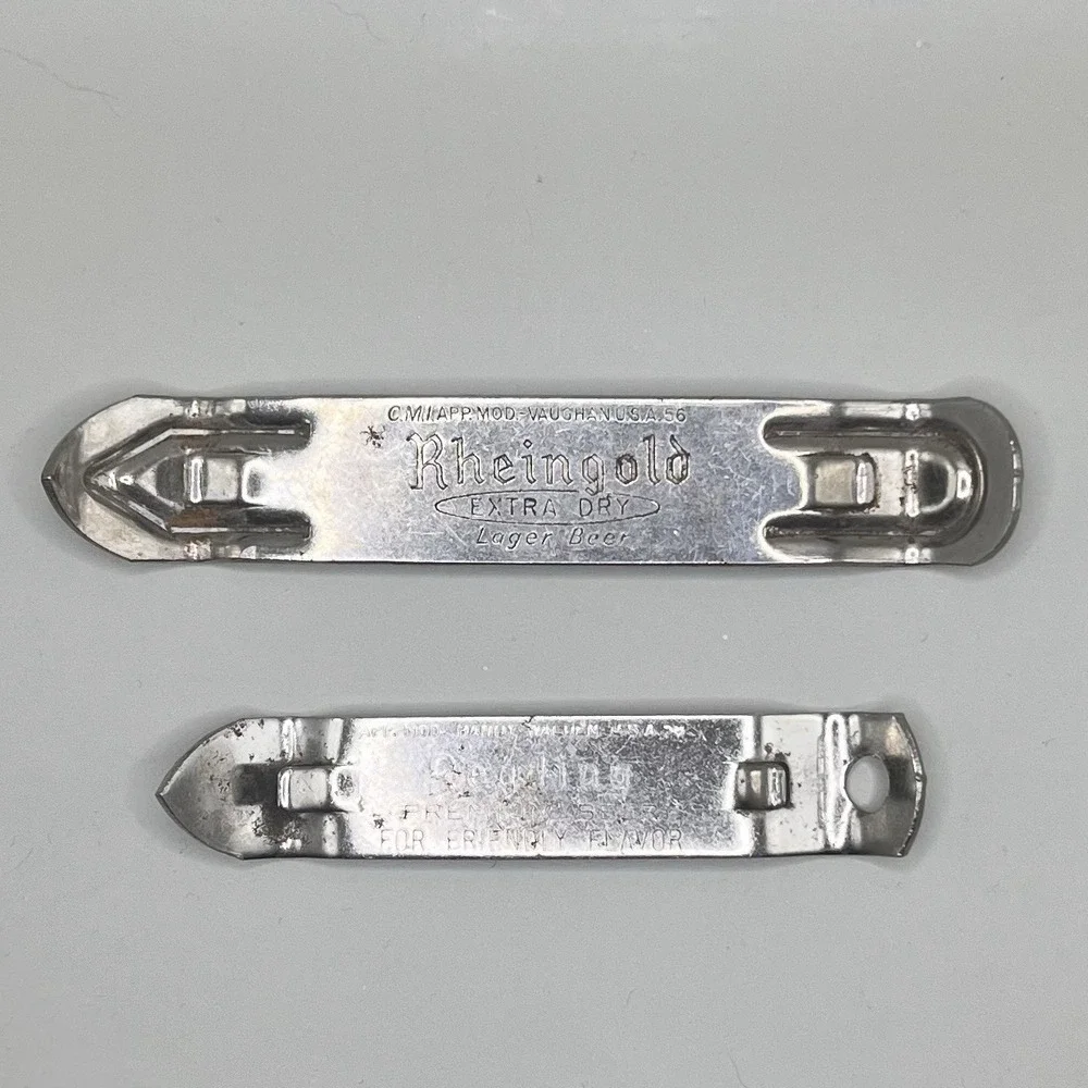 VTG Rheingold & Reading Beer Can Bottle Openers Flat Top Church‎ Key Breweriana